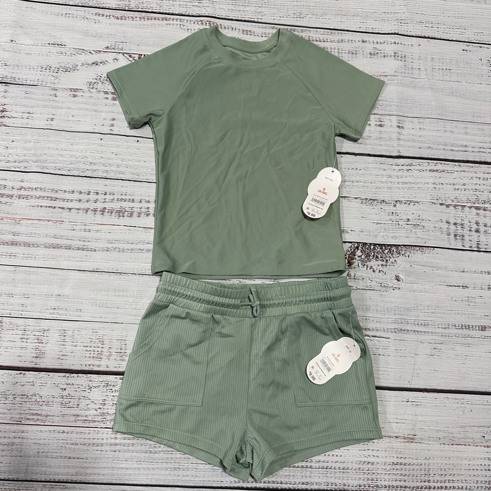3 for $21! Girls Swim Rashguard & Cover Shorts Set